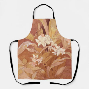 Alphonse Mucha Art Nouveau Floral Detail Schürze