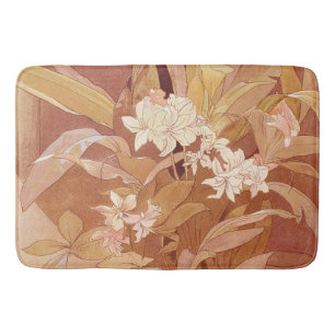 Alphonse Mucha Art Nouveau Florales Detail Badematte