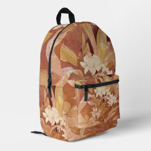 Alphonse Mucha Art Nouveau Florales Detail Bedruckter Rucksack