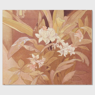 Alphonse Mucha Art Nouveau Florales Detail Geschenkpapier