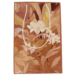 Alphonse Mucha Art Nouveau Florales Detail Mittlere Geschenktüte
