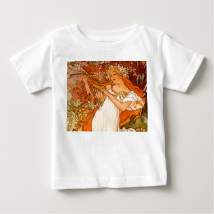 Alphonse Mucha Art Nouveau Frühling Baby T-shirt