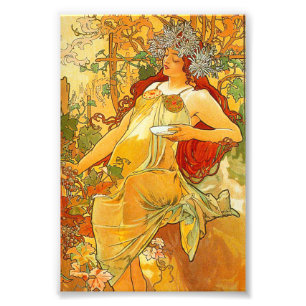 Alphonse Mucha Art Nouveau Herbst Fotodruck