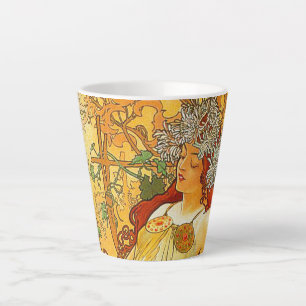 Alphonse Mucha Art Nouveau Herbst Milchtasse