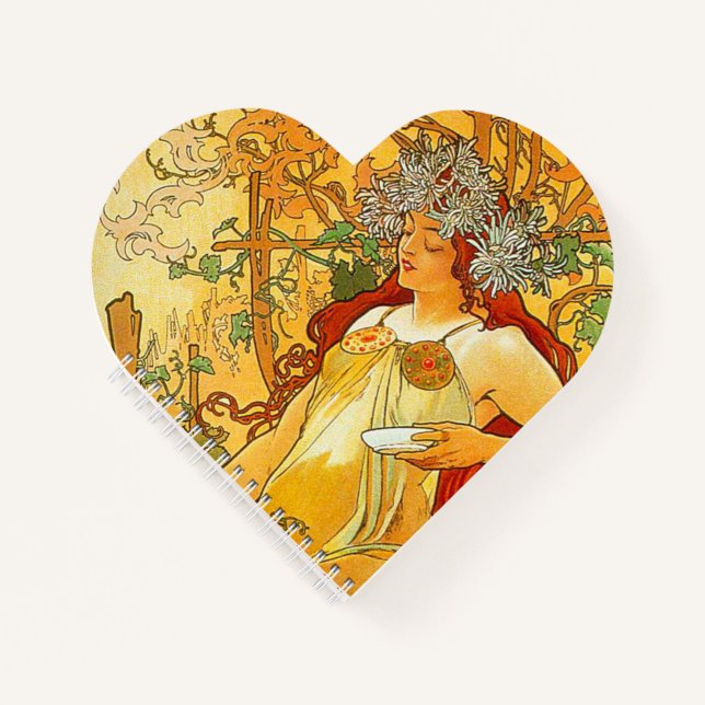 Alphonse Mucha Art Nouveau Herbst Notizbuch (Vorderseite)