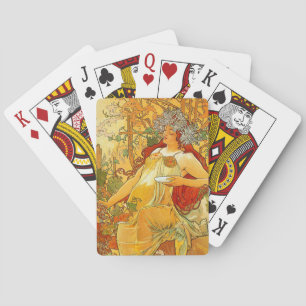 Alphonse Mucha Art Nouveau Herbst Spielkarten