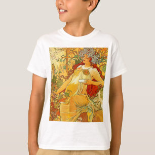 Alphonse Mucha Art Nouveau Herbst T-Shirt