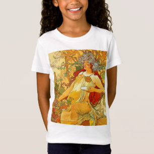 Alphonse Mucha Art Nouveau Herbst T-Shirt