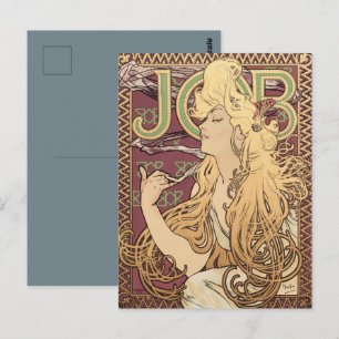 Alphonse Mucha Art Nouveau Job Vintage Poster Postkarte