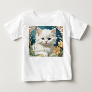 Alphonse Mucha Art Nouveau Kitten Baby T-shirt