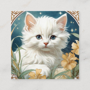 Alphonse Mucha Art Nouveau Kitten Begleitkarte