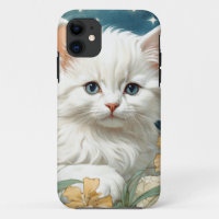 Alphonse Mucha Art Nouveau Kitten