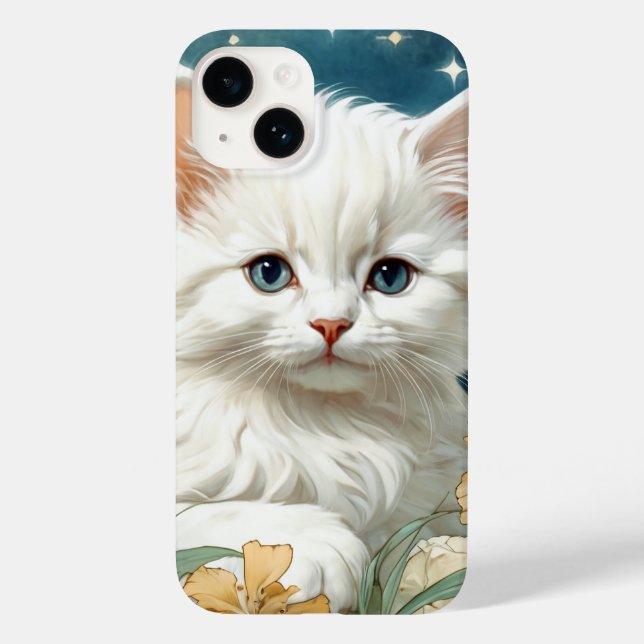 Alphonse Mucha Art Nouveau Kitten Case-Mate iPhone Hülle (Rückseite)