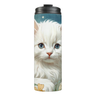 Alphonse Mucha Art Nouveau Kitten Thermosbecher