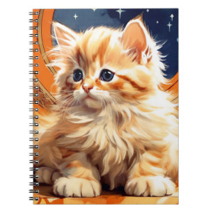 Alphonse Mucha Art Nouveau Orange Cat Notizblock
