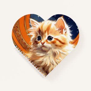 Alphonse Mucha Art Nouveau Orange Cat Notizbuch