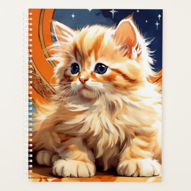 Alphonse Mucha Art Nouveau Orange Cat Planer (Vorderseite)