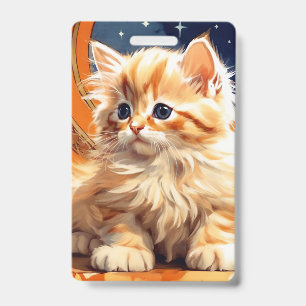 Alphonse Mucha Art Nouveau Orange Katze Ausweis