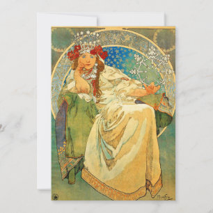 Alphonse Mucha Art Nouveau Princess Hyacinth Einladung