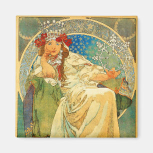 Alphonse Mucha Art Nouveau Princess Hyacinth Magnet