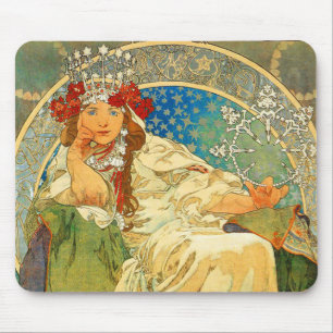 Alphonse Mucha Art Nouveau Princess Hyacinth Mousepad