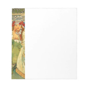 Alphonse Mucha Art Nouveau Princess Hyacinth New Notizblock