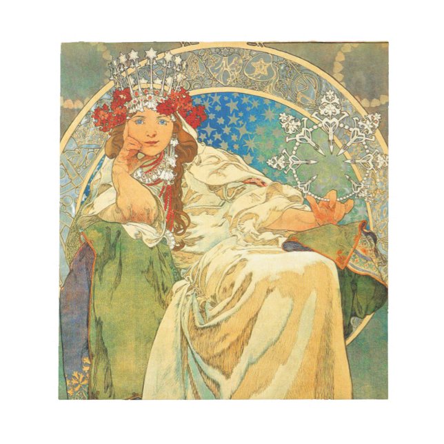 Alphonse Mucha Art Nouveau Princess Hyacinth Notizblock (Vorderseite)