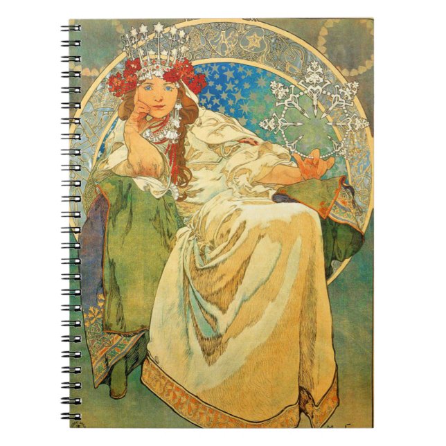 Alphonse Mucha Art Nouveau Princess Hyacinth Notizblock (Vorderseite)