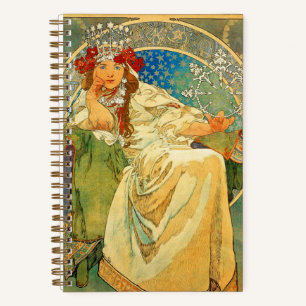 Alphonse Mucha Art Nouveau Princess Hyacinth Notizbuch