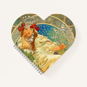 Alphonse Mucha Art Nouveau Princess Hyacinth Notizbuch