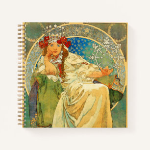 Alphonse Mucha Art Nouveau Princess Hyacinth Notizbuch