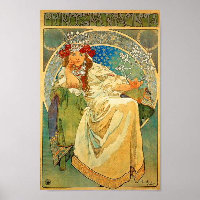 Alphonse Mucha Art Nouveau Princess Hyacinth Poster (Vorne)