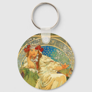 Alphonse Mucha Art Nouveau Princess Hyacinth Schlüsselanhänger