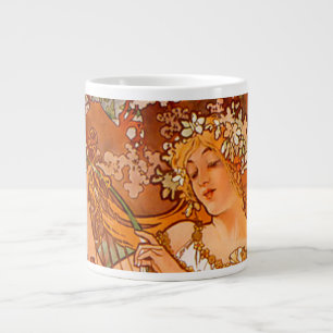 Alphonse Mucha Art Nouveau Spring Jumbo-Tasse