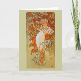 Alphonse Mucha - Art Nouveau - Spring Karte