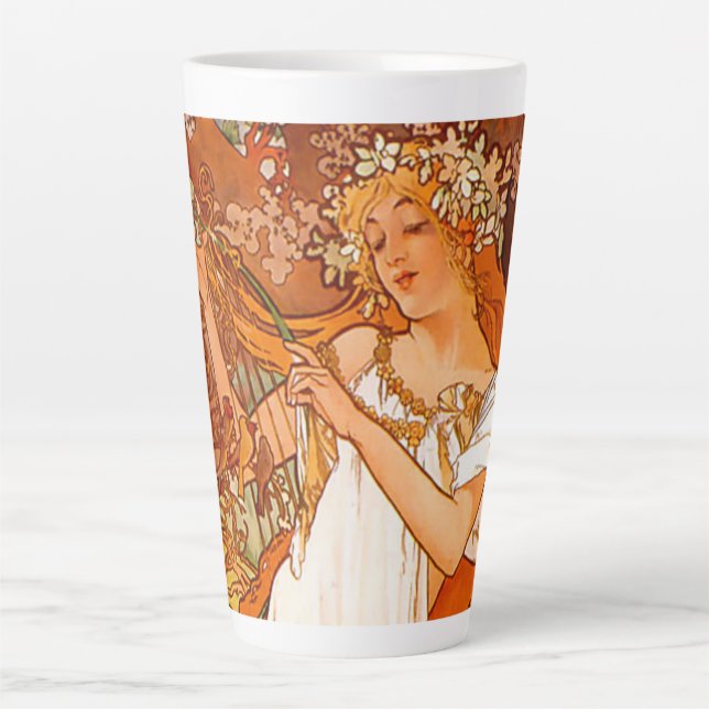 Alphonse Mucha Art Nouveau Spring Milchtasse (Vorderseite)