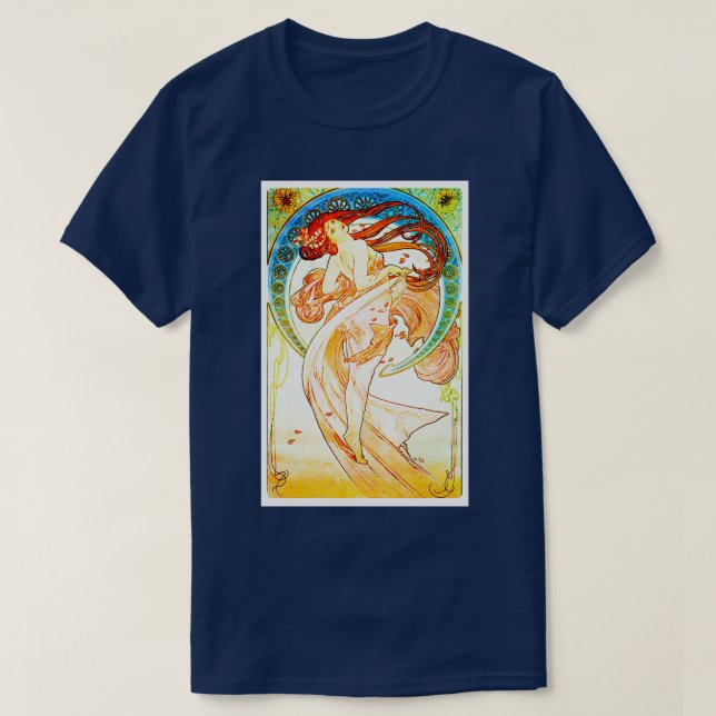 Alphonse Mucha Art Nouveau T-Shirt (Design vorne)