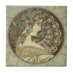 Alphonse Mucha Art Nouveau Tiles Fliese