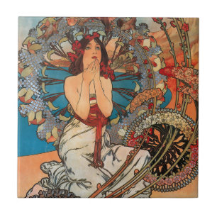 Alphonse Mucha Art Nouveau Tiles Fliese