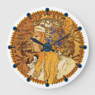 Alphonse Mucha Art Nouveau Uhr