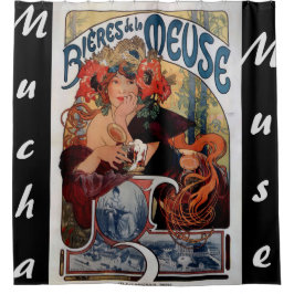 Alphonse Mucha, Art nouveau,Vintag,Maus,Poster Duschvorhang