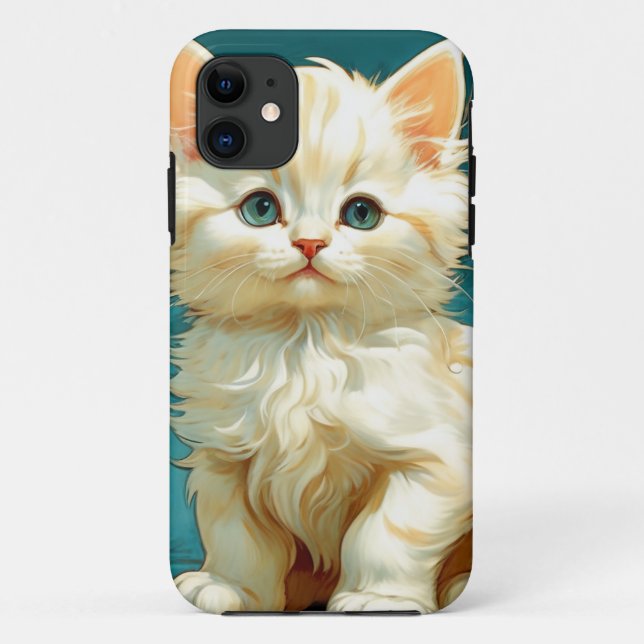 Alphonse Mucha Art Nouveau White Cat Case-Mate iPhone Hülle (Rückseite)