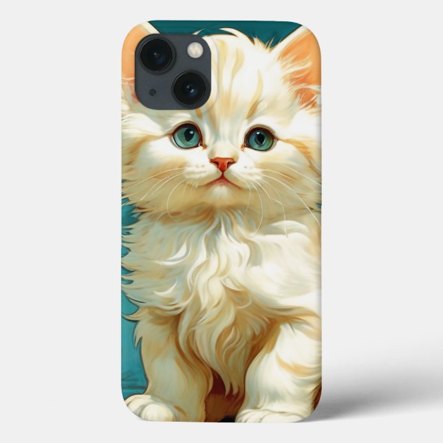 Alphonse Mucha Art Nouveau White Cat Case-Mate iPhone Hülle (Rückseite)