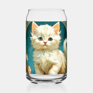 Alphonse Mucha Art Nouveau White Cat Dosenglas