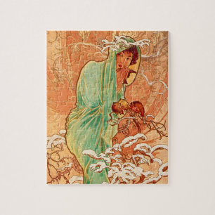 Alphonse Mucha Art Nouveau Winter Puzzle