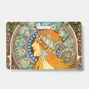 Alphonse Mucha Art Nouveau Zodiac Ausweis