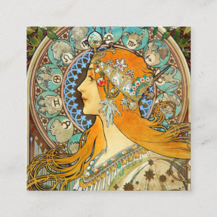 Alphonse Mucha Art Nouveau Zodiac Begleitkarte