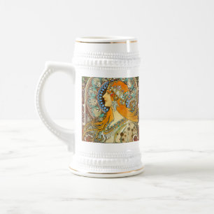 Alphonse Mucha Art Nouveau Zodiac Bierglas