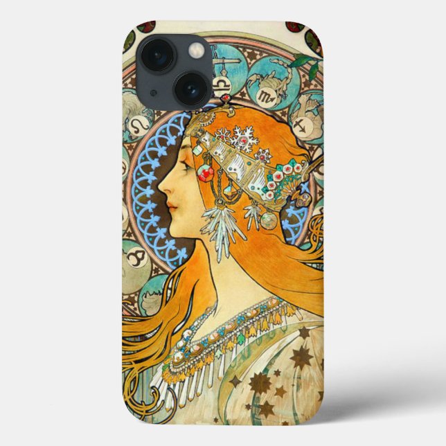 Alphonse Mucha Art Nouveau Zodiac Case-Mate iPhone Hülle (Rückseite)