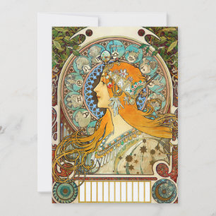 Alphonse Mucha Art Nouveau Zodiac Einladung